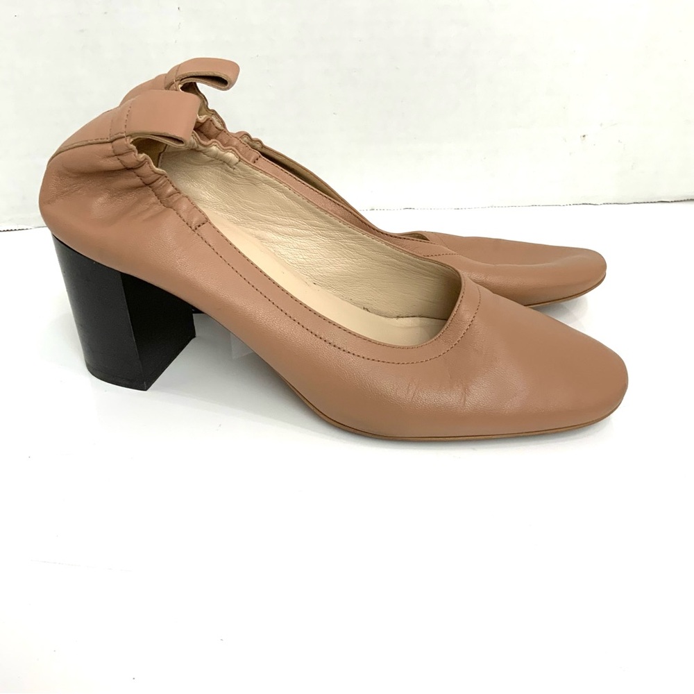 Everlane Sz 7 The Day Heel Pecan Tan Italian Leather Block Heels Balletcore